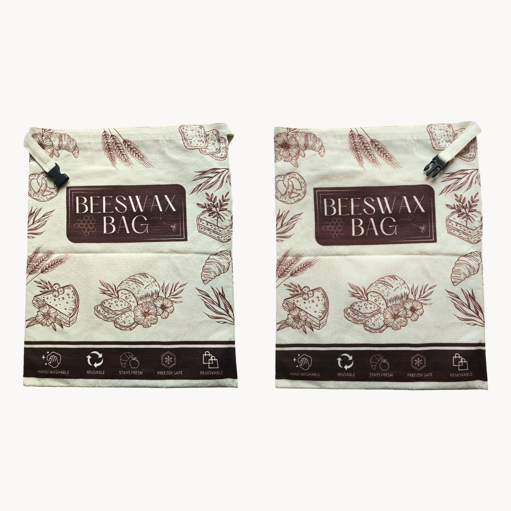 Bijenwas broodzakken 2-pack 33 x 43 cm