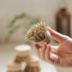 Vervangbare afwasborstelkop met natuurlijke vezels