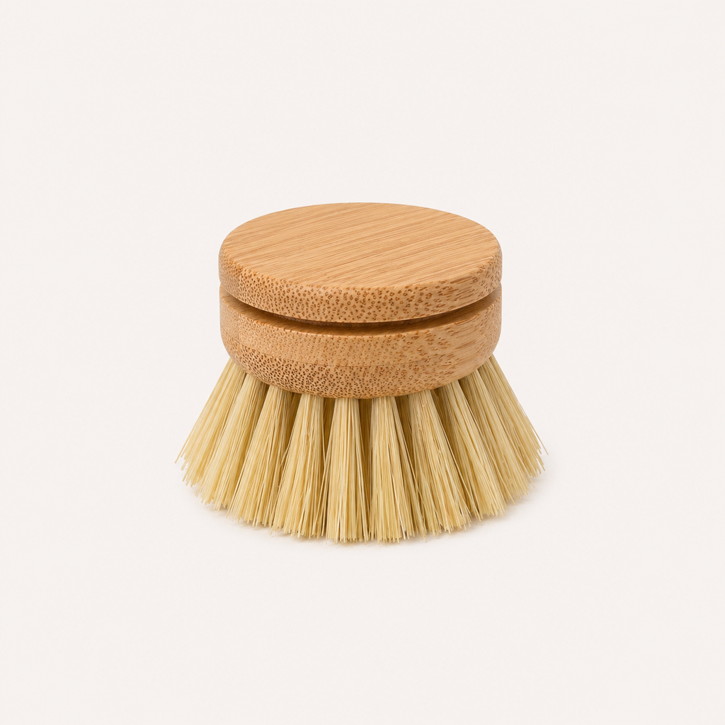 Vervangbare afwasborstelkop met natuurlijke vezels